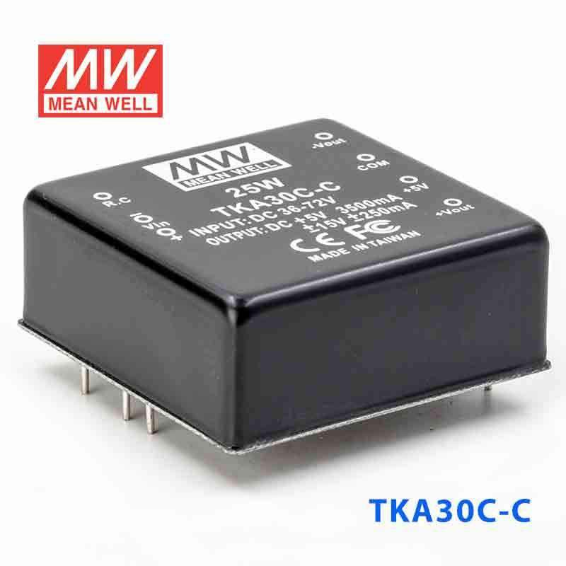 Mean Well TKA30C - C DC - DC Converter - 25W - 36~72V in ±12V out - TKA30C - C - powersupplymall.com