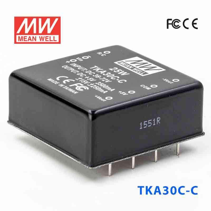 Mean Well TKA30C - C DC - DC Converter - 25W - 36~72V in ±12V out - TKA30C - C - powersupplymall.com