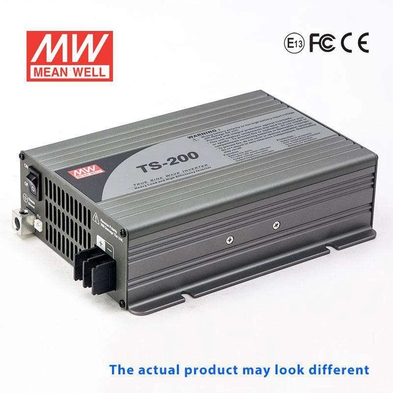 Mean Well TS - 200 - 124F True Sine Wave 200W 110V 10A - DC - AC Power Inverter - TS - 200 - 124F - powersupplymall.com