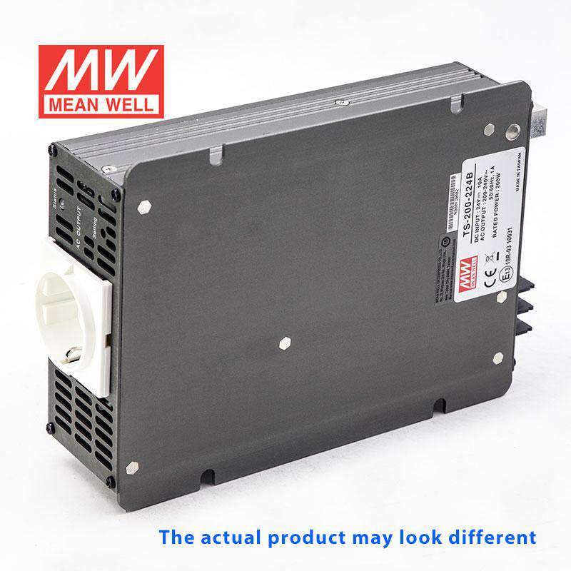 Mean Well TS - 200 - 224C True Sine Wave 200W 230V 10A - DC - AC Power Inverter - TS - 200 - 224C - powersupplymall.com