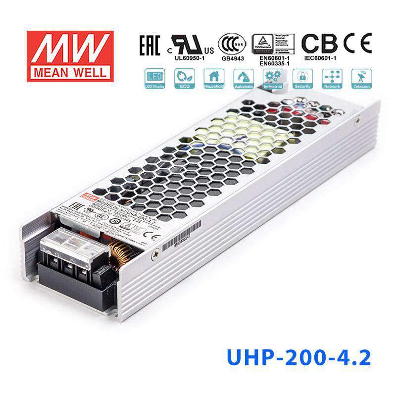 Mean Well UHP - 200R - 4.2 Power Supply 168W 4.2V - Redundant - UHP - 200R - 4.2 - powersupplymall.com