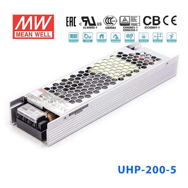Mean Well UHP - 200R - 5 Power Supply 200W 5V - Redundant - UHP - 200R - 5 - powersupplymall.com