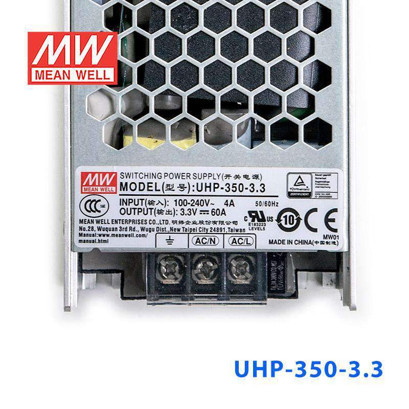 Mean Well UHP - 350 - 3.3 Power Supply 198W 3.3V - UHP - 350 - 3.3 - powersupplymall.com