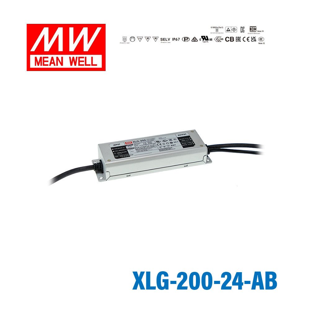 Mean Well XLG - 200 - 24 - AB Power Supply 200W 24V - Adjustable and Dimmable - XLG-200-24-AB - powersupplymall.com