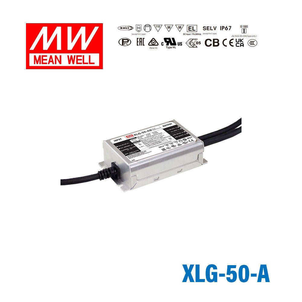 Mean Well XLG-50-A Power Supply 50W 1A - Adjustable - XLG-50-A - powersupplymall.com