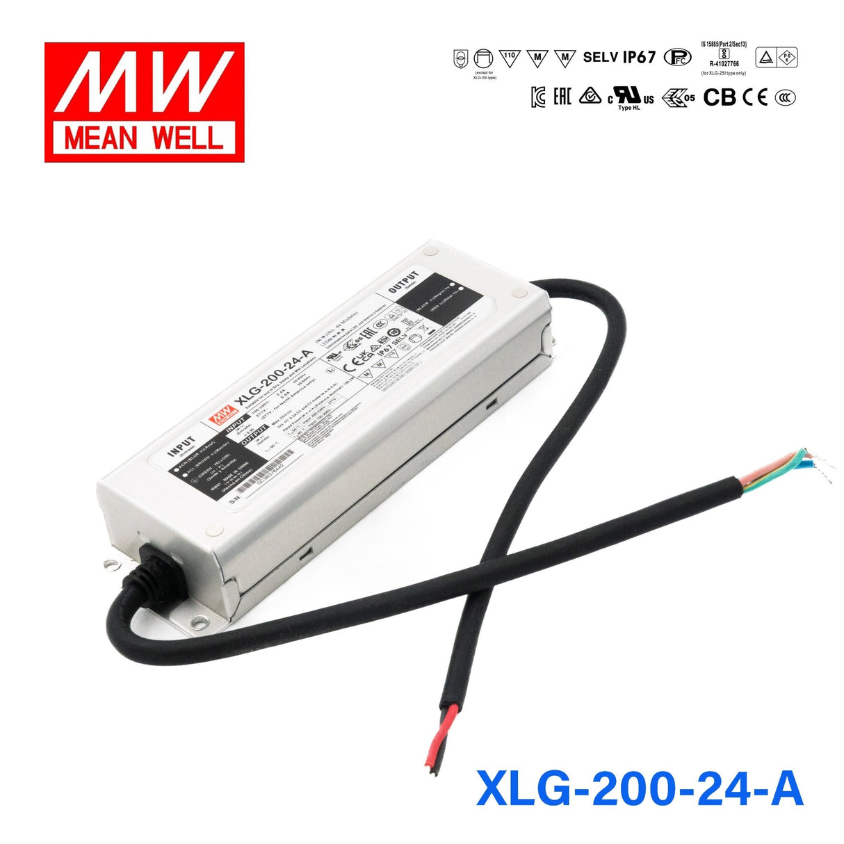 Mean Well XLG Series LED Power Supply 24V (75~200W) - powersupplymall.com