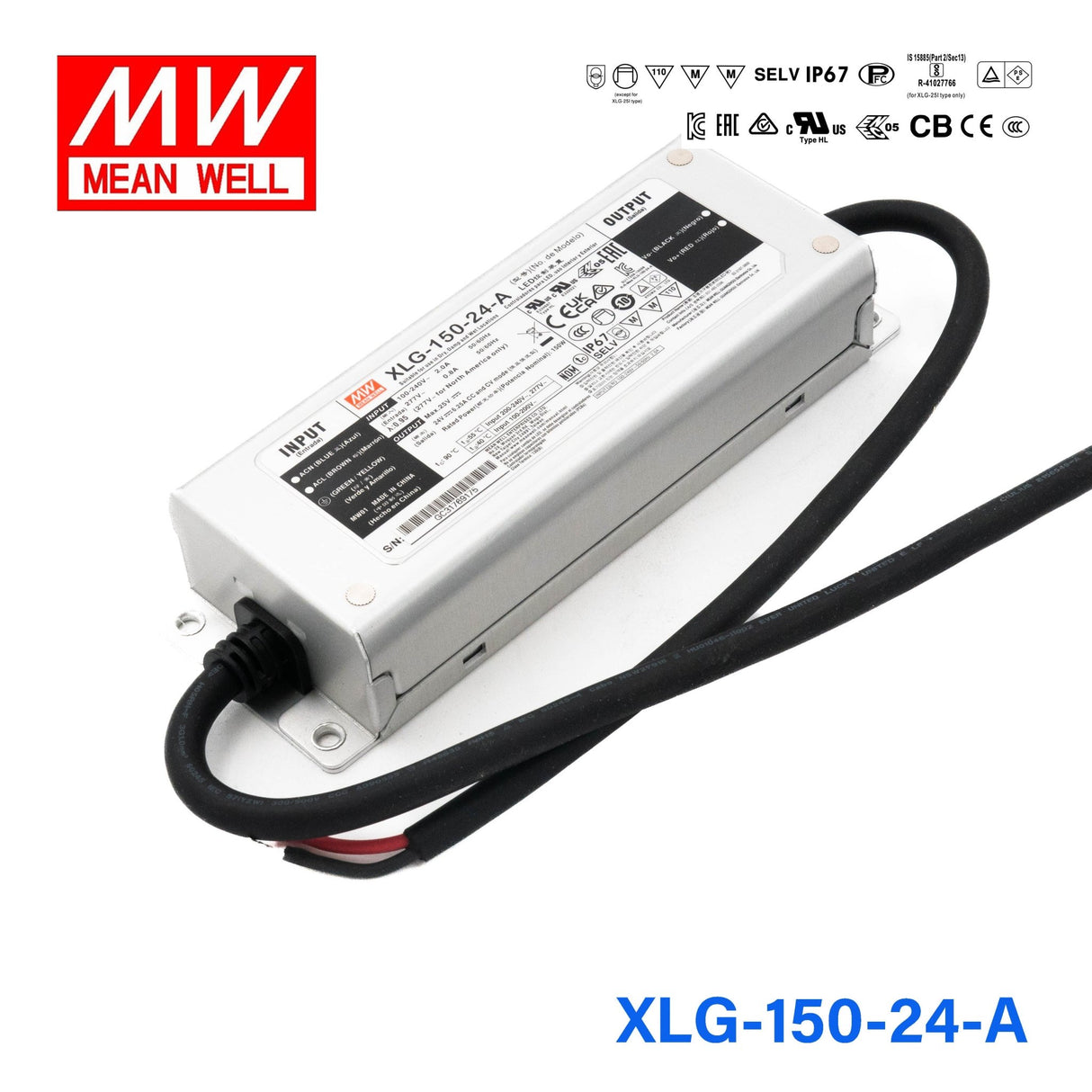 Mean Well XLG Series LED Power Supply 24V (75~200W) - powersupplymall.com