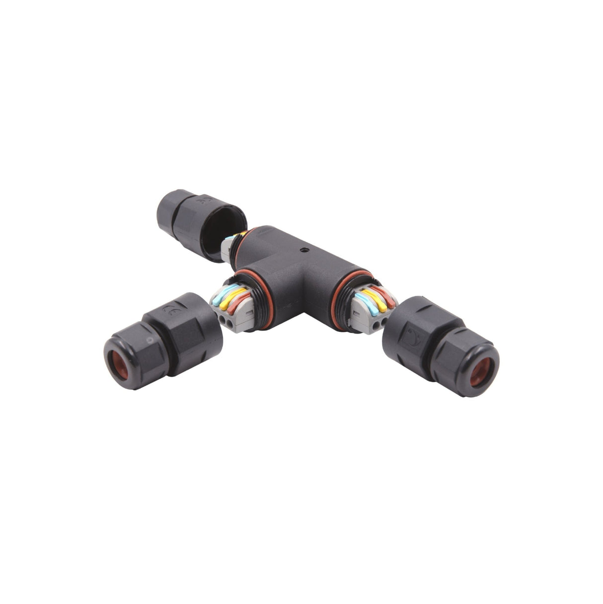 Purple Plug 222 Compact Connector, T - Shape, 3 Port 3 Way, Waterproof, with Lever - PP - 222 - T - powersupplymall.com