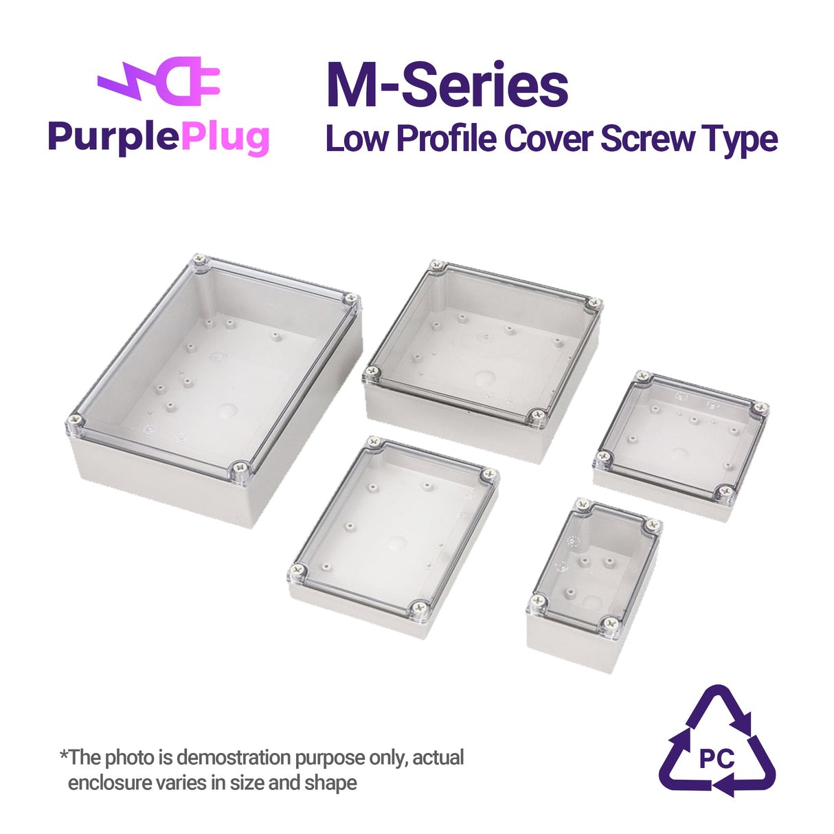 Purple Plug M - Series 7.09" x 10.04" x 4.92" Plastic Enclosure, Screw Type - PP - AGM - 182512 - powersupplymall.com