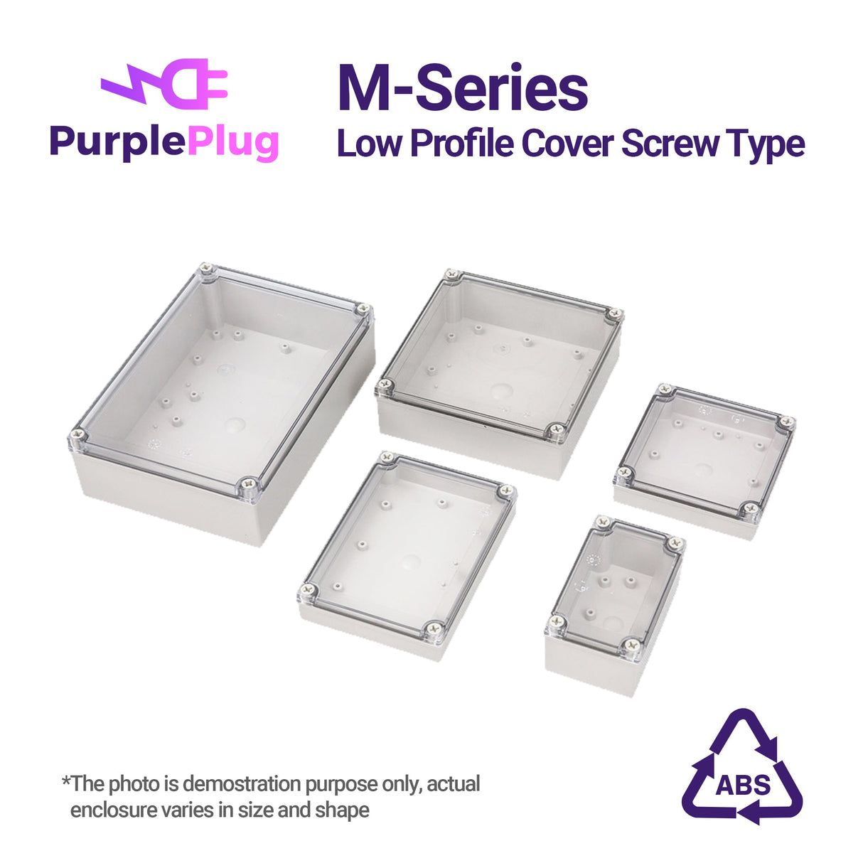 Purple Plug M - Series 7.09" x 10.04" x 4.92" Plastic Enclosure, Screw Type - PP - AGM - 182512 - powersupplymall.com
