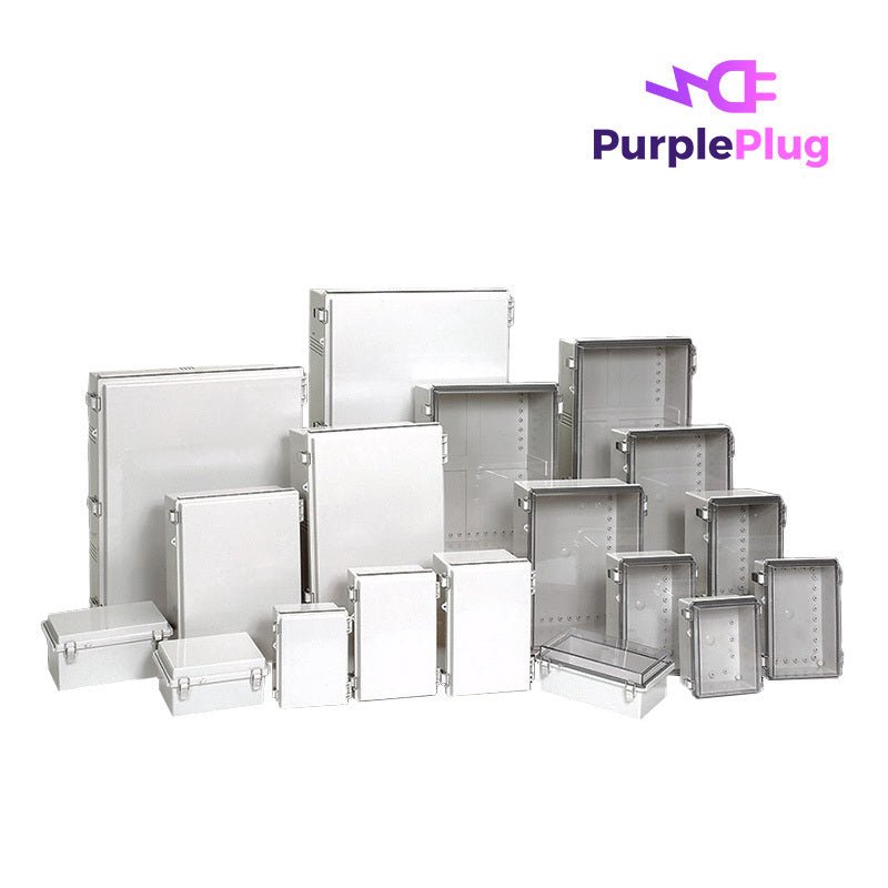 Purple Plug P - Series 13.78" x 13.78" x 5.91" Plastic Enclosure, Molded Hinge Type - PP - CTP - 353515 - powersupplymall.com