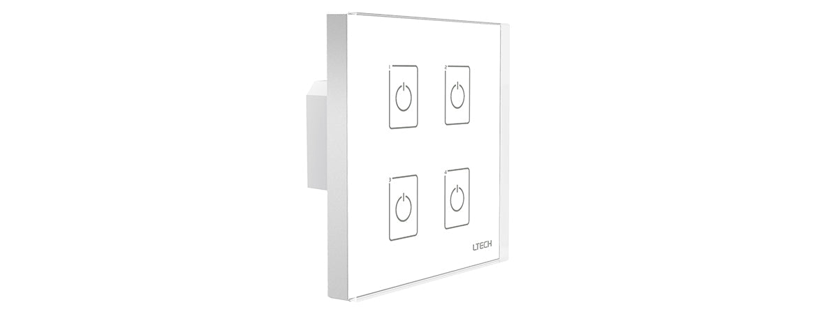 Ltech EXC4 4 Switch Wireless RF/DMX512 Touch Panel - Dimming - EXC4 - powersupplymall.com
