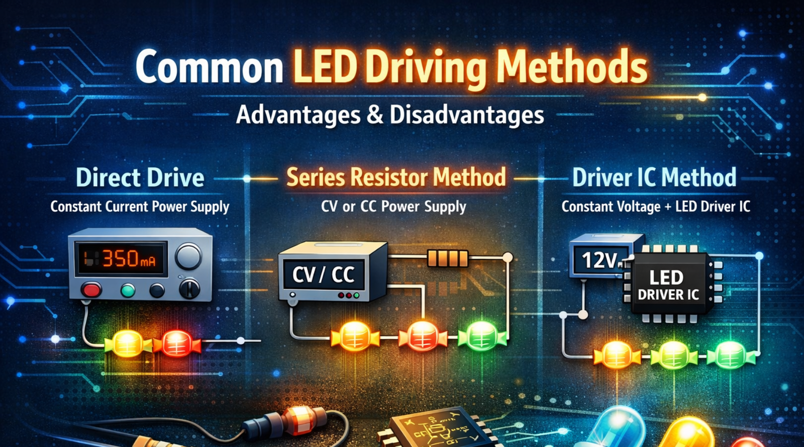 Common LED Driving Methods: Advantages and Disadvantages Explained - powersupplymall.com