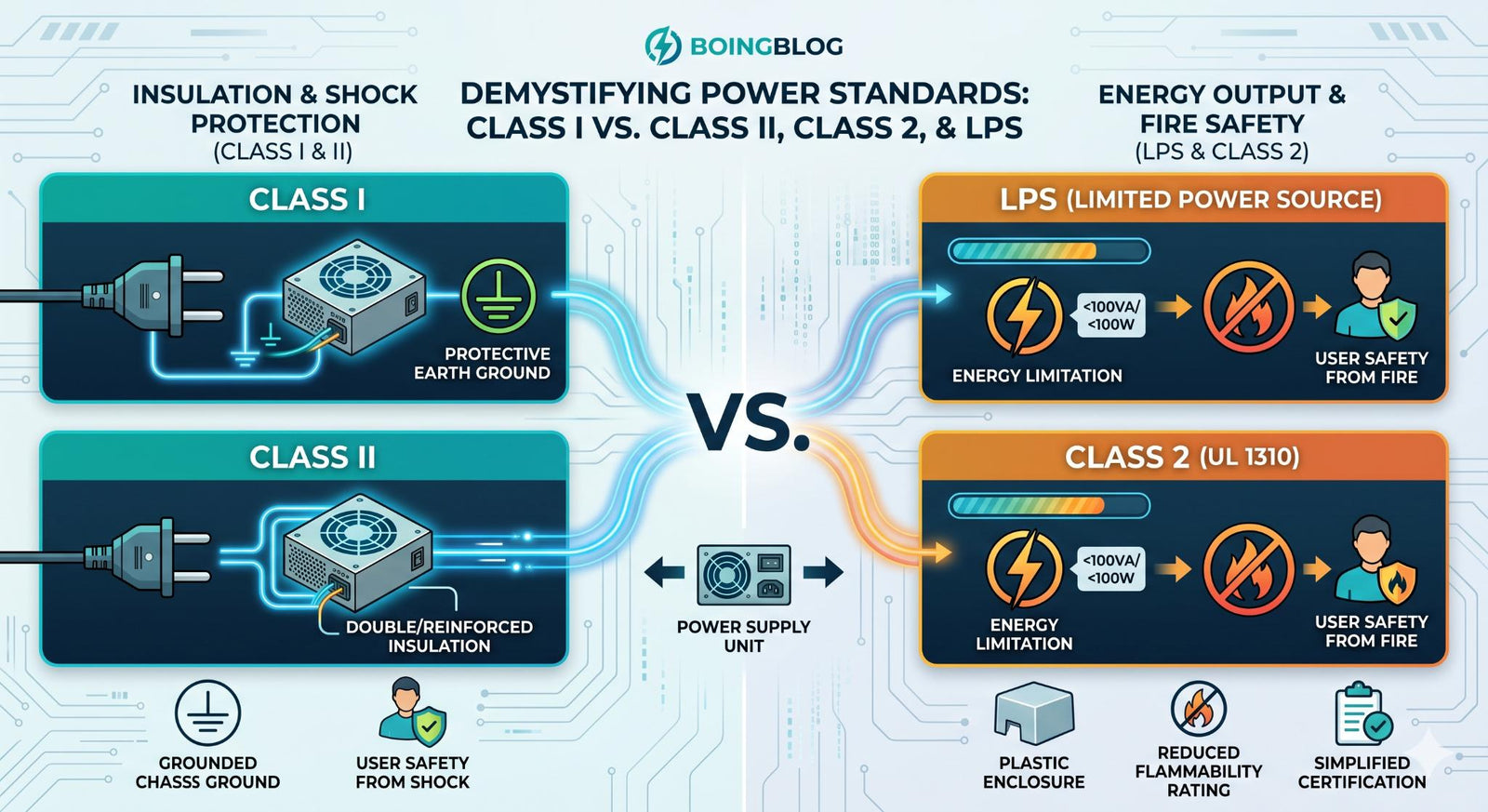 Demystifying Power Standards: Class I vs. Class II, Class 2, and LPS - powersupplymall.com