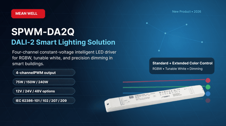 New DALI-2 Smart Lighting Solution: SPWM-DA2Q Four-Channel Intelligent LED Driver - powersupplymall.com
