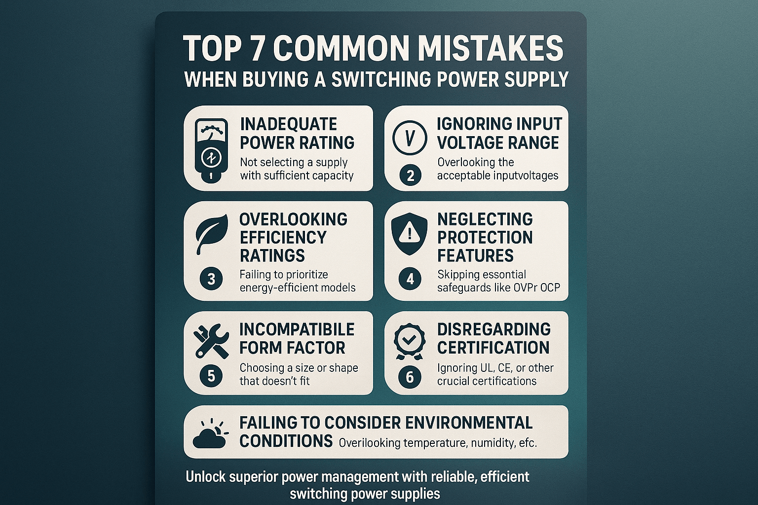Top 7 Common Mistakes When Buying a Switching Power Supply - powersupplymall.com