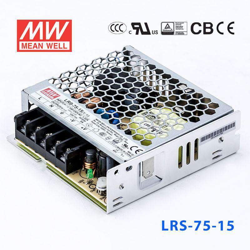 Mean Well LRS-75-15 Power Supply 75W 15V