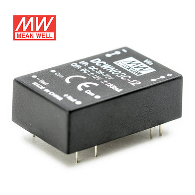 Mean Well DCWN03C-12 DC-DC Converter - 3W 36~72V DC in 12V out 250mA