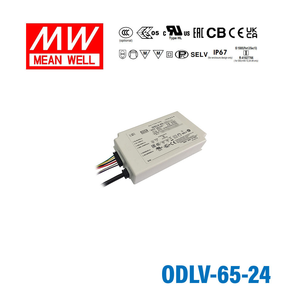 Mean Well ODLV-65-24 Power Supply 65W 24V, Dimmable 2.4A