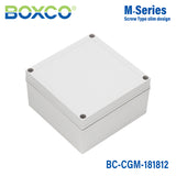 Boxco M-Series 7.09 x 7.09 x 4.92 Inches(180 x 180 x 125mm) Plastic Enclosure, IP67, IK08, PC, Grey Cover, Screw Type
