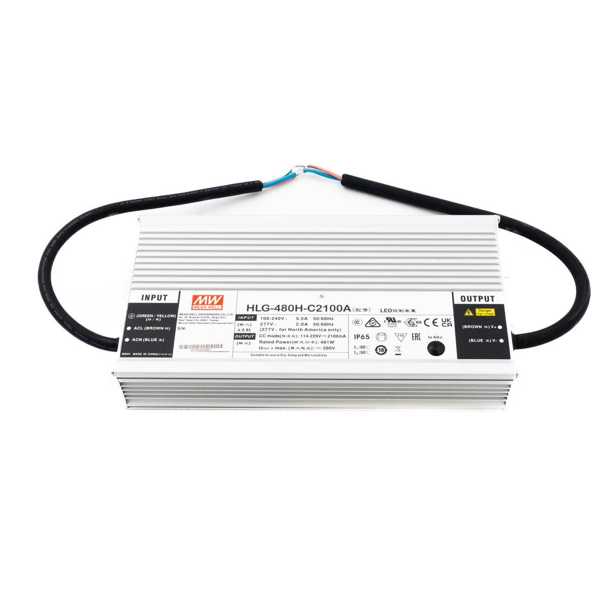 Mean Well HLG-480H-C2100A Power Supply 481W 2100mA - Adjustable - PHOTO 1