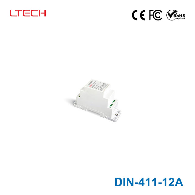 Ltech DIN-411-12A Constant Voltage Controller - DALI Dimming