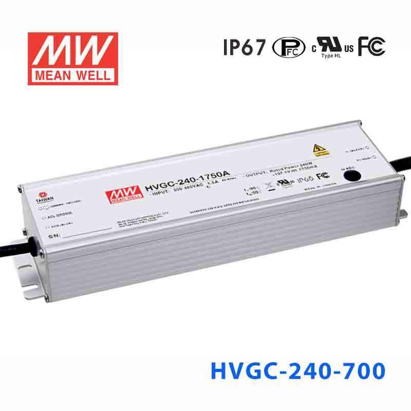 Mean Well HVGC-240-700B Power Supply 240W 700mA - Dimmable