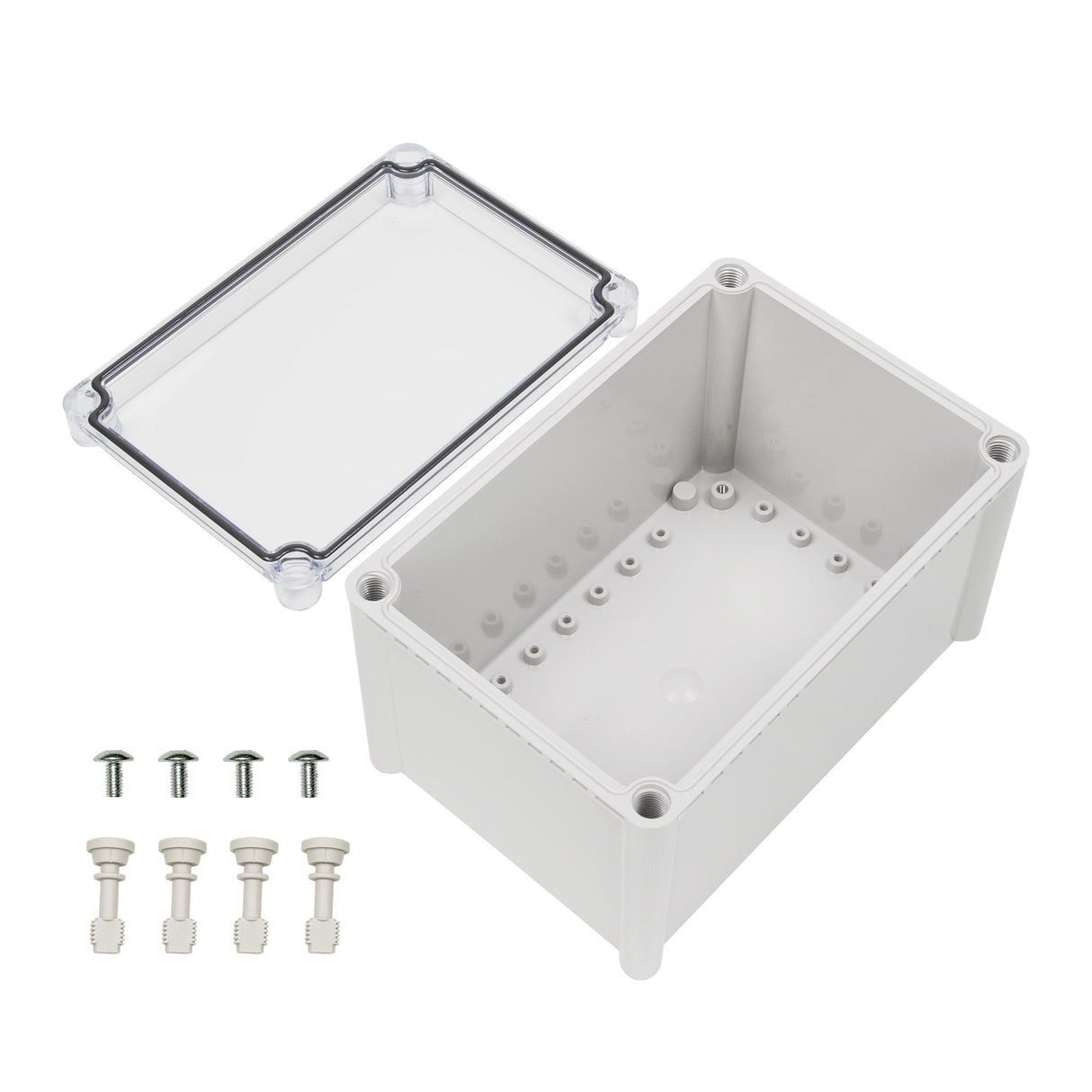 Boxco S-Series 7.48 x 11.02 x 7.09 Inches(190x280x180mm) Plastic Enclosure, IP67, IK08, ABS, Transparent Cover, Screw Type - PHOTO 3