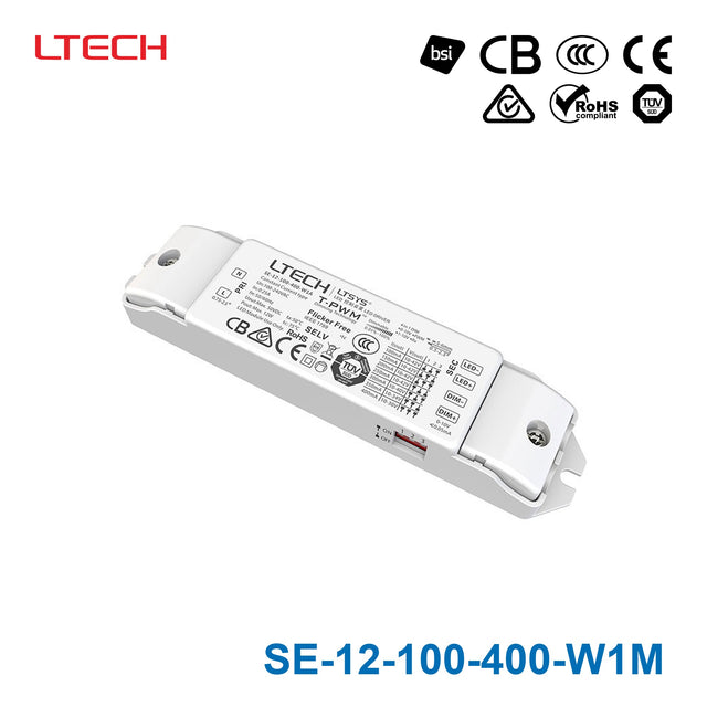LTECH SE-12-100-400-W1M 12W 100~400mA CC DMX LED Driver - Selectable Output