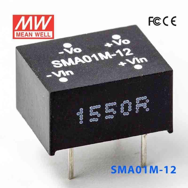 Mean Well SMA01M-12 DC-DC Converter - 1W - 10.8~13.2V in 12V out 84mA