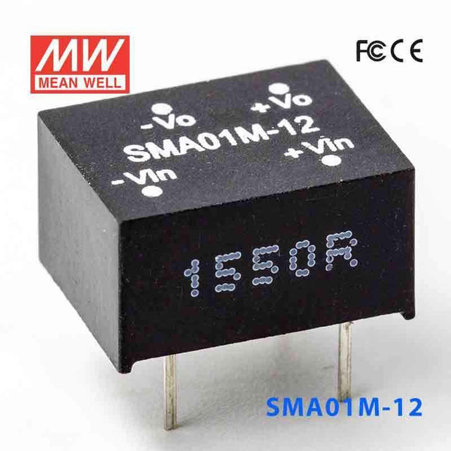 Mean Well SMA01M-12 DC-DC Converter - 1W - 10.8~13.2V in 12V out 84mA