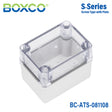 Boxco S-Series 3.15 x 4.33 x 3.35 Inches(80x110x85mm) Plastic Enclosure, IP67, IK08, ABS, Transparent Cover, Screw Type