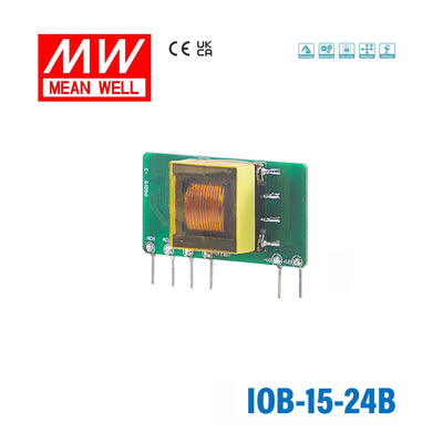 Mean Well IOB-15-24B AC-DC On Board Type Power Module 15W 24V, Horizontal 625mA