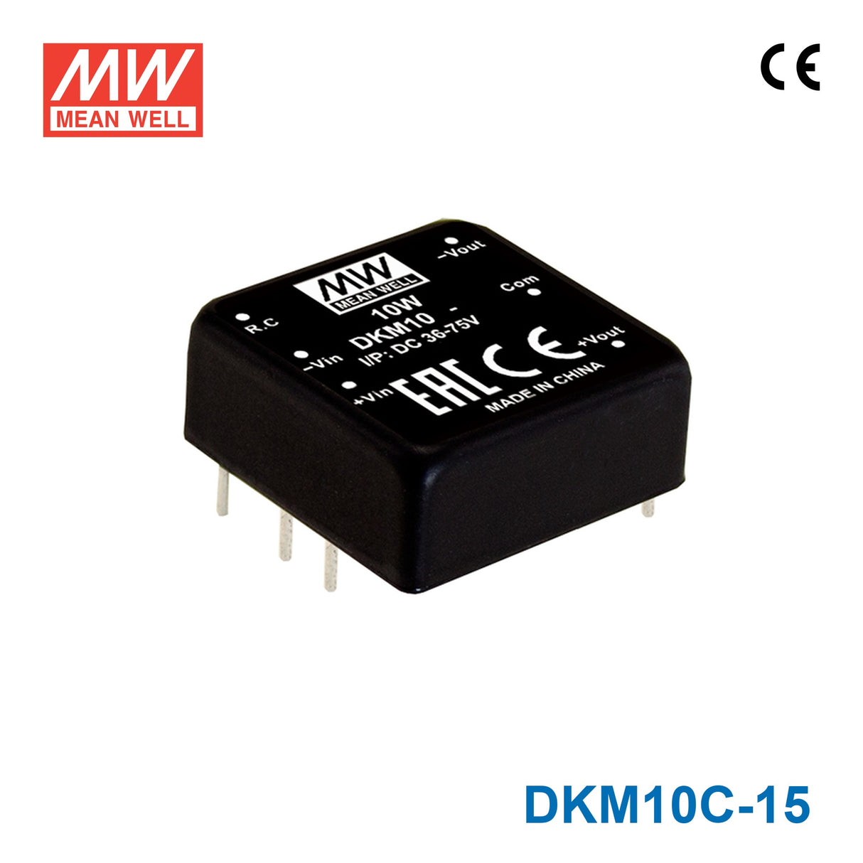 Mean Well DKM10C-15 DC-DC Converter - 10W - 36~75V in ±15V out 333mA