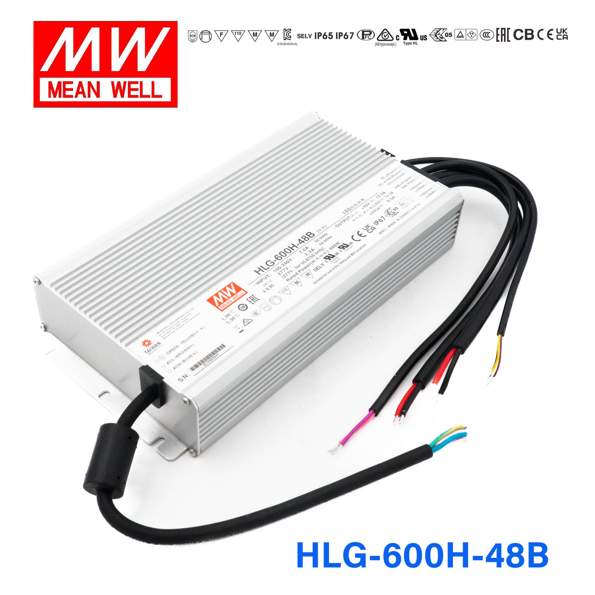 Mean Well HLG-600H-48B Power Supply 600W 48V- Dimmable