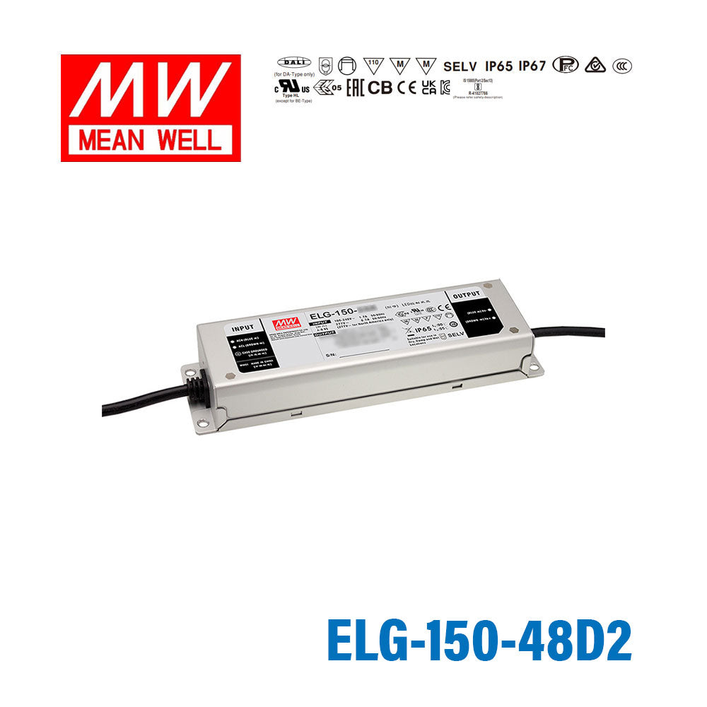 Mean Well ELG-150-48D2 AC-DC Single output LED Driver Mix Mode (CV+CC) with PFC 3.13A