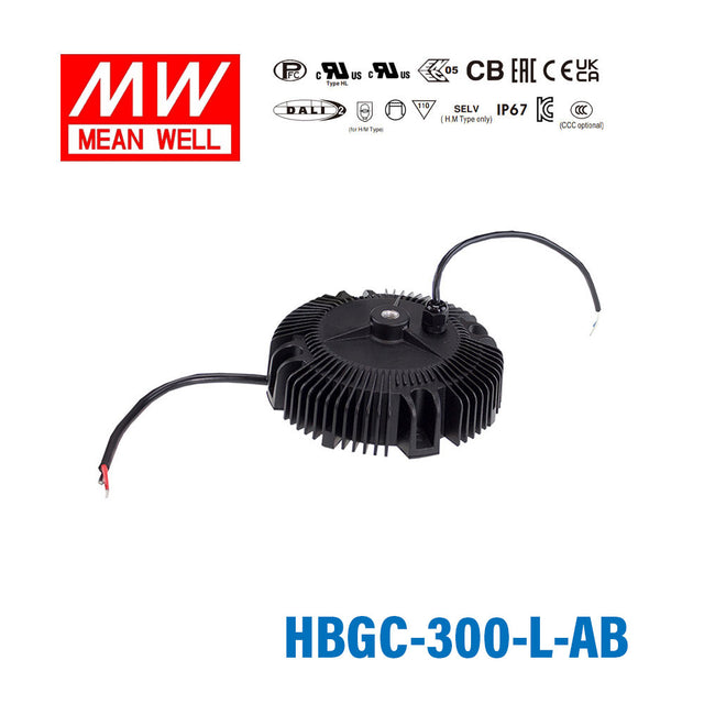 Mean Well HBGC-300-L-AB Power Supply 300W 1400mA - Adjustable and Dimmable