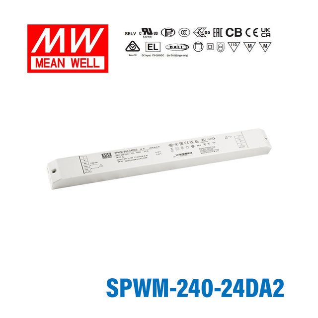 MEAN WELL SPWM-240-24DA2 240W 24V CV LED Driver