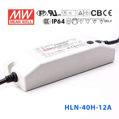 Mean Well HLN-40H-12A Power Supply 40W 12V - IP64, Adjustable