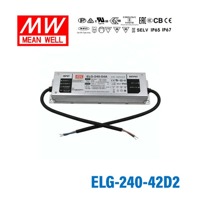 Mean Well ELG-240-42D2 AC-DC Single output LED Driver Mix Mode (CV+CC) with PFC