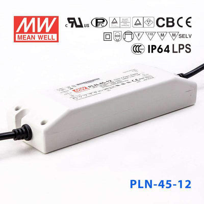 Mean Well PLN-45-12 Power Supply 45W 12V - IP64 3.8A
