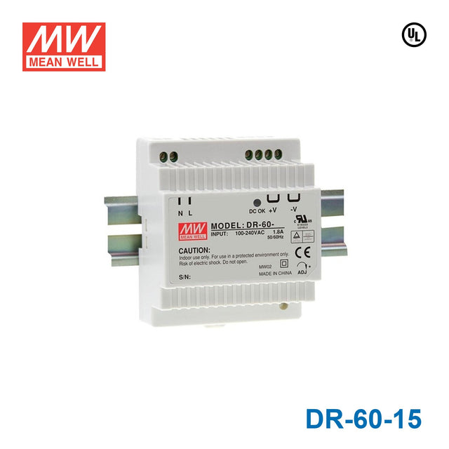 Mean Well DR-60-15 DIN Series Switching Power Supply 4A