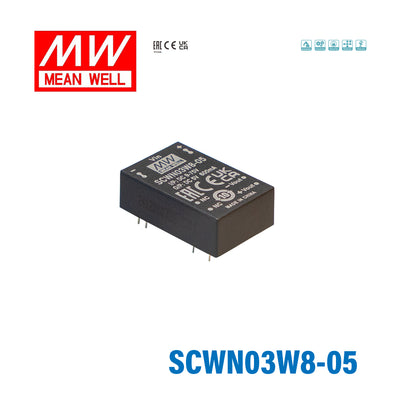 Mean Well SCWN03W8-05 DC-DC Converter - 3W 9~75V DC in 5V out 5mA