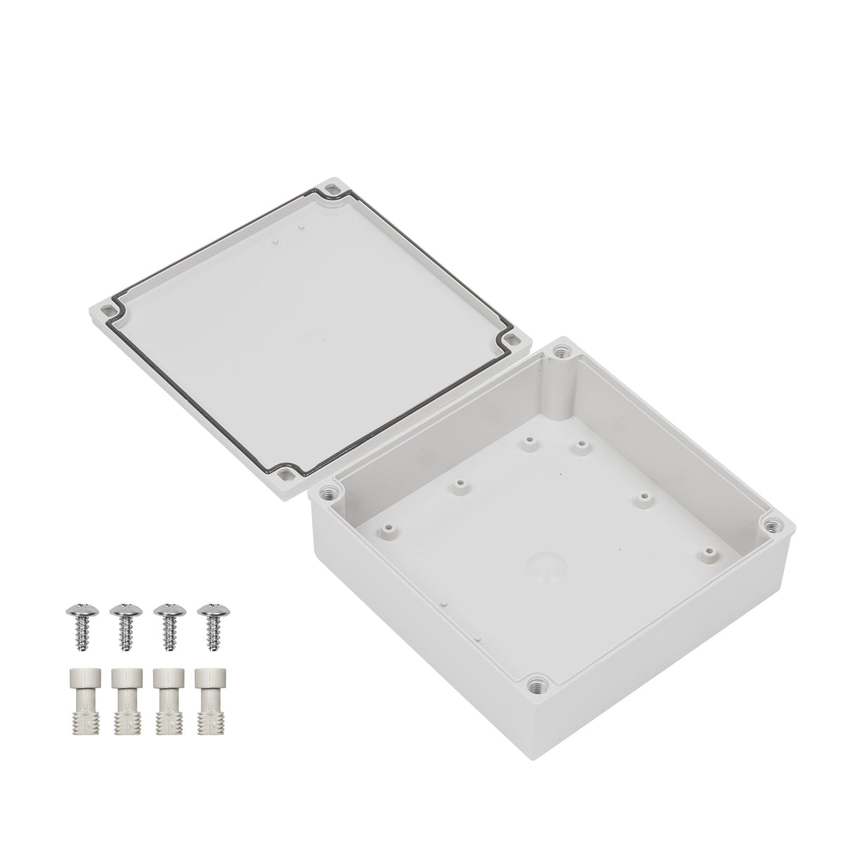 Boxco M-Series 7.09 x 7.09 x 2.36 Inches(180 x 180 x 60mm) Plastic Enclosure, IP67, IK08, ABS, Grey Cover, Screw Type - PHOTO 3