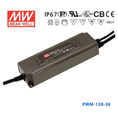 Mean Well PWM-120-36 Power Supply 120W 36V - Dimmable