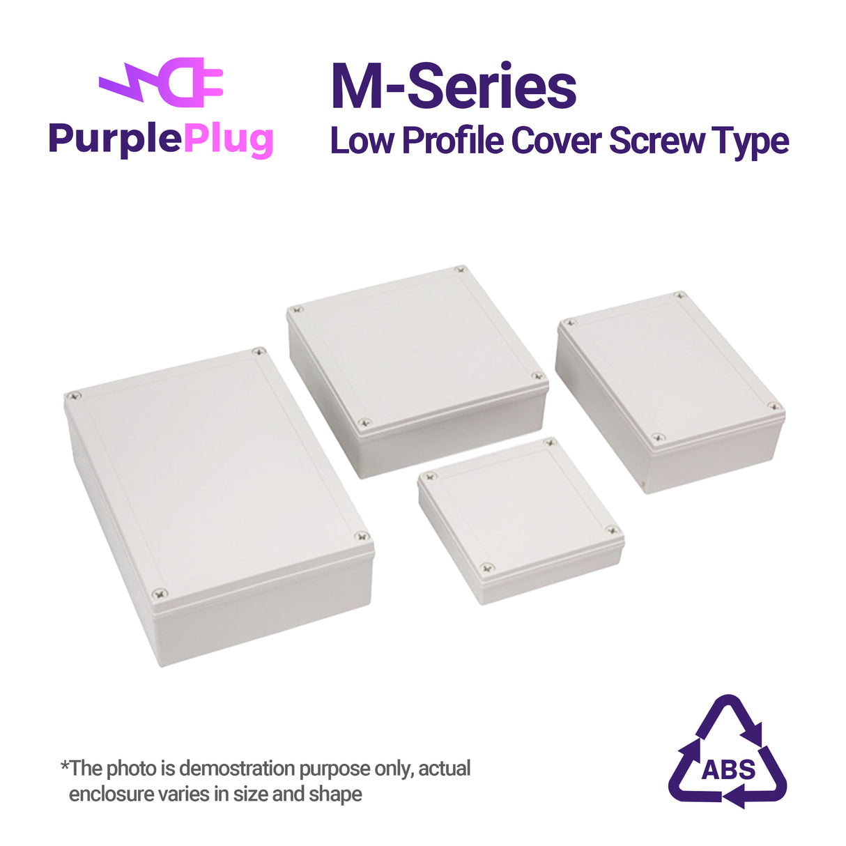 Purple Plug M-Series 3.15" x 5.12" x 1.38" Plastic Enclosure, Screw Type - PHOTO 1