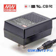 Mean Well GSM36U12-P1J Power Supply 36W 12V 3A