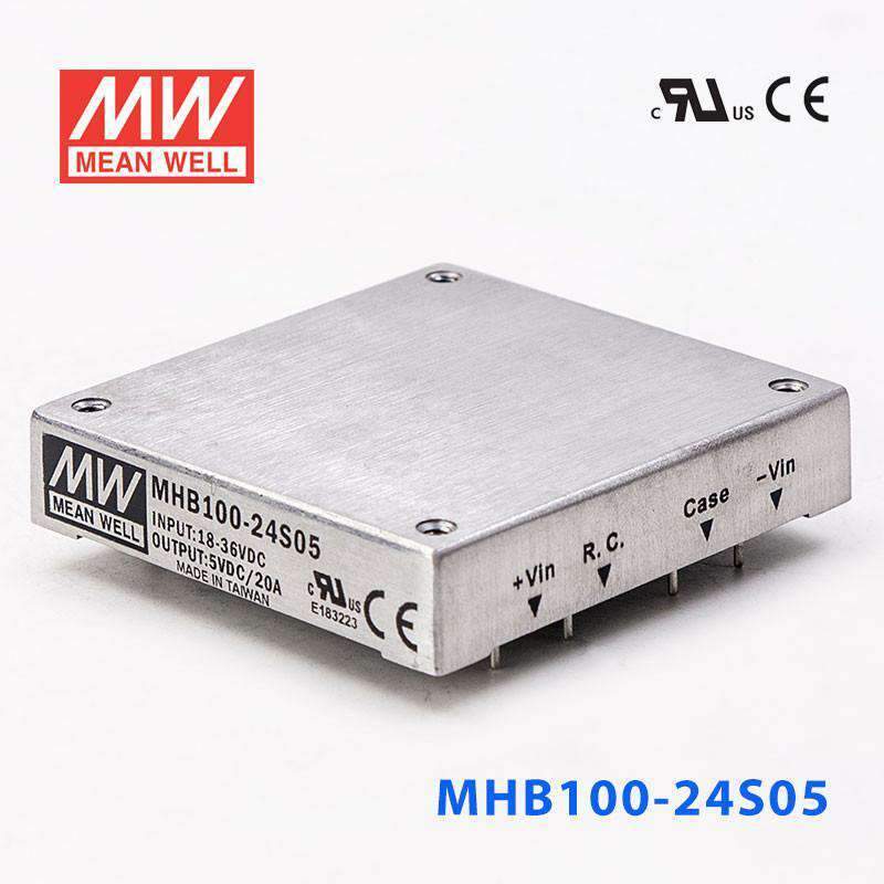 Mean Well MHB100-24S05 DC-DC Converter - 100W - 18~36V in 5V out 20A