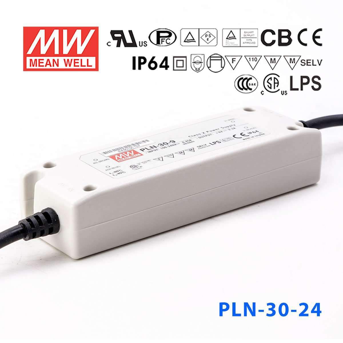 Mean Well PLN-30-24 Power Supply 30W 24V - IP64