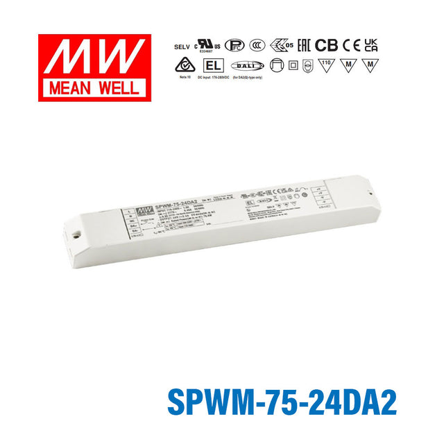 MEAN WELL SPWM-75-24DA2 76.8W 24V CV LED Driver